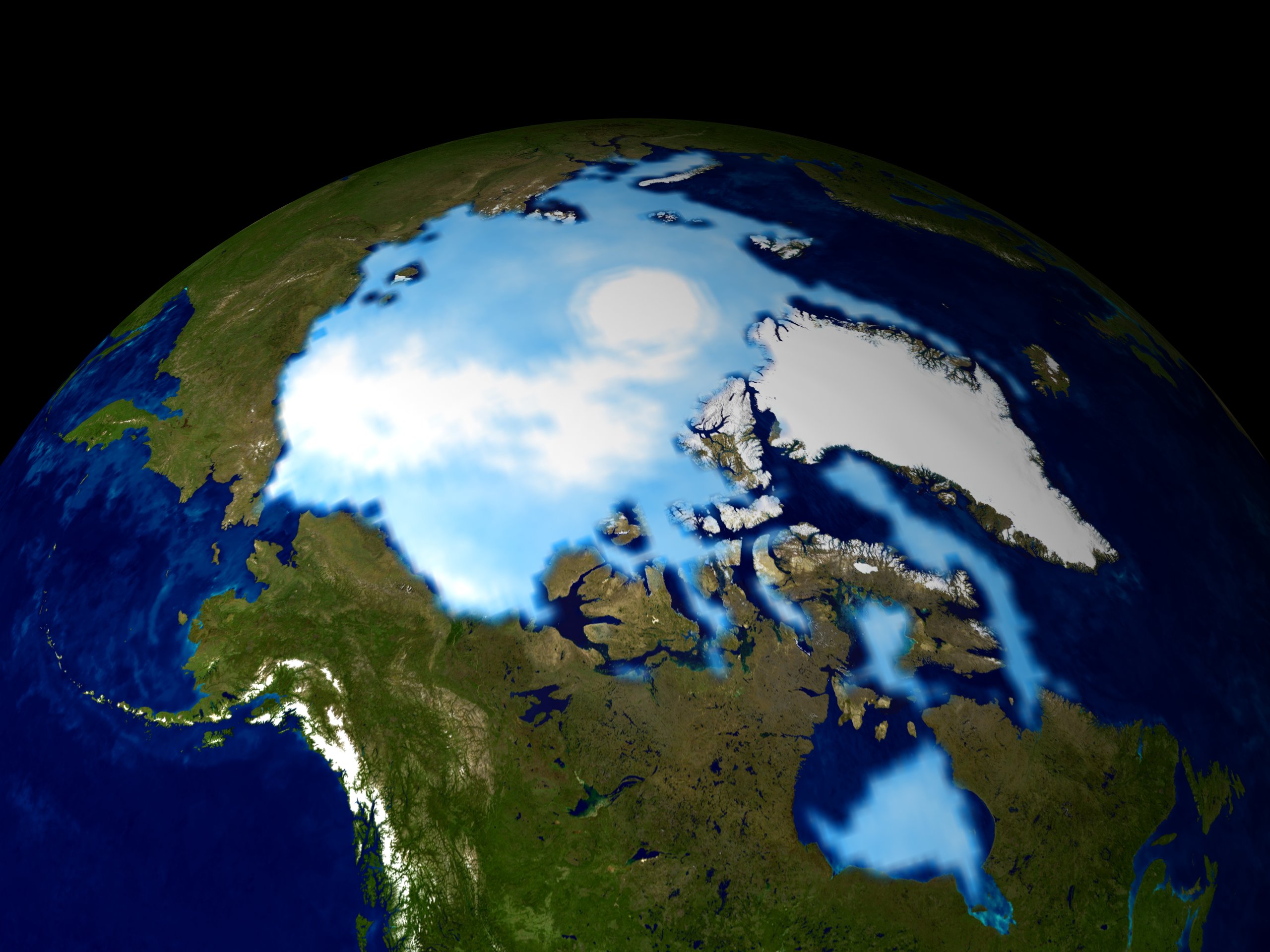 Снимок Северного Ледовитого океана из космоса
